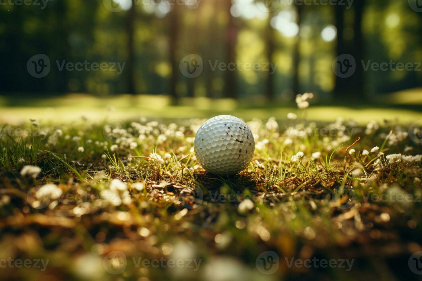 Golfers blur balls perfect aim AI Generated photo