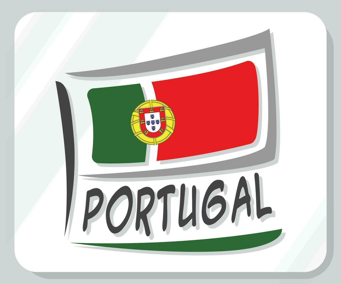 Portugal Graphic Pride Flag Icon vector