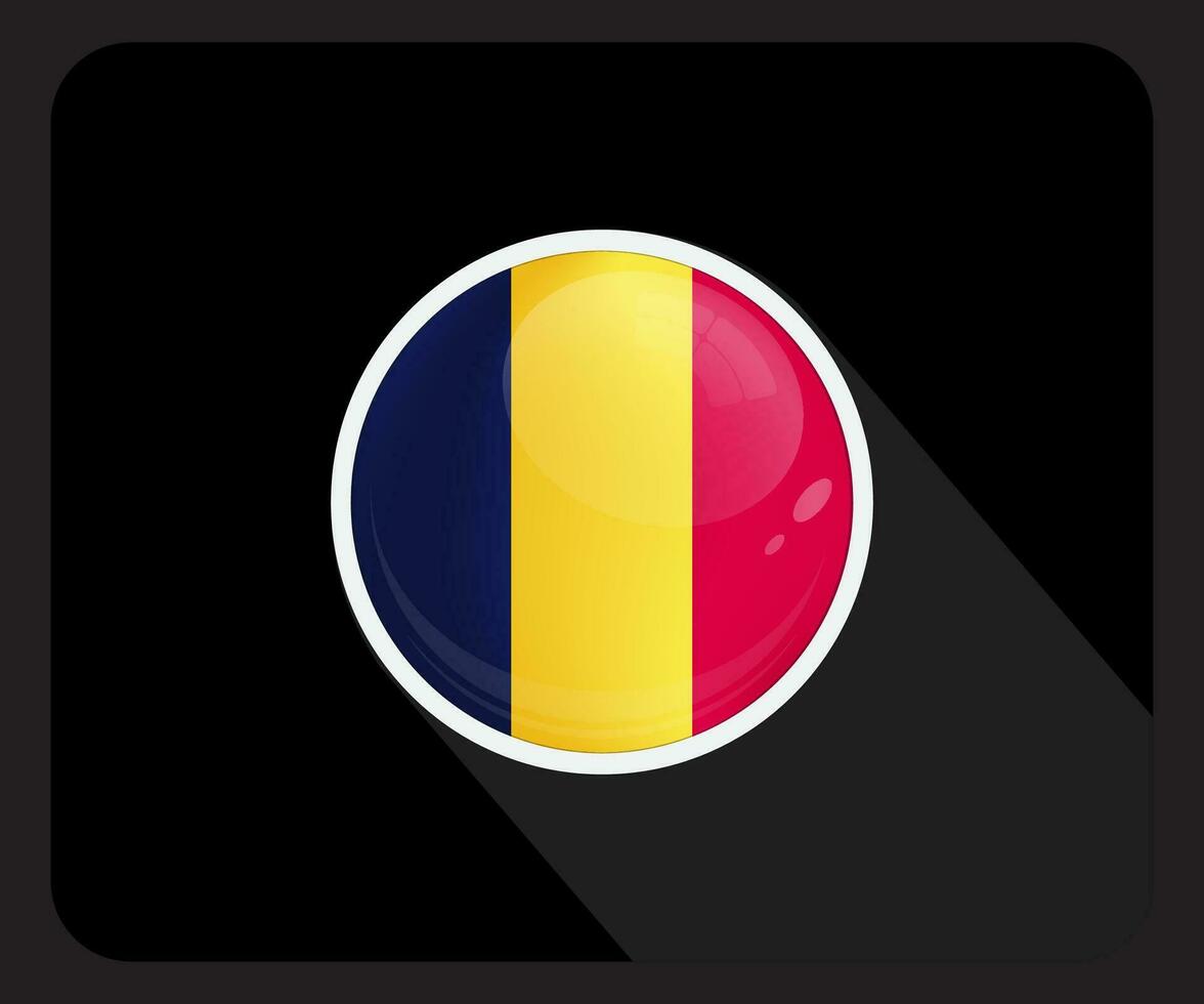 Romania Glossy Circle Flag Icon vector