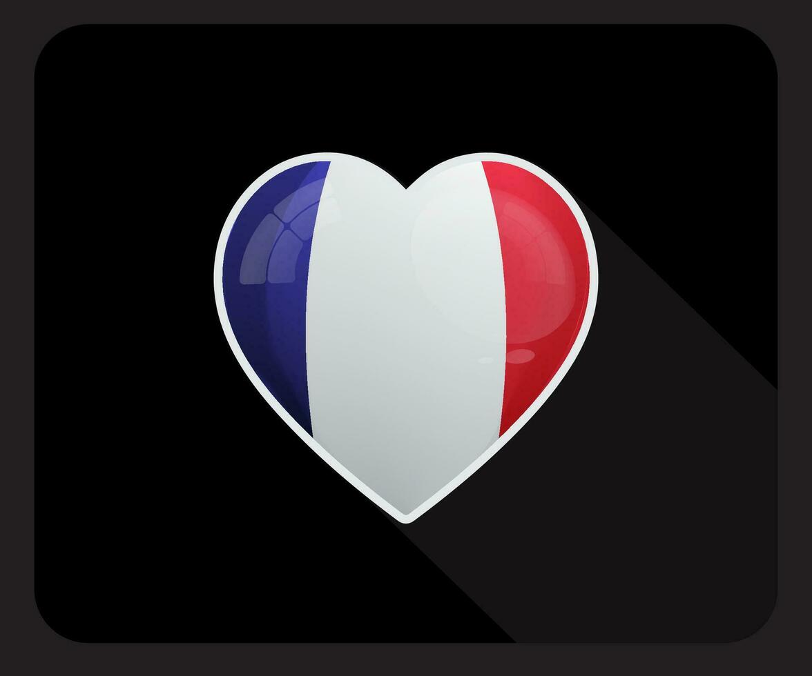 France Love Pride Flag Icon vector