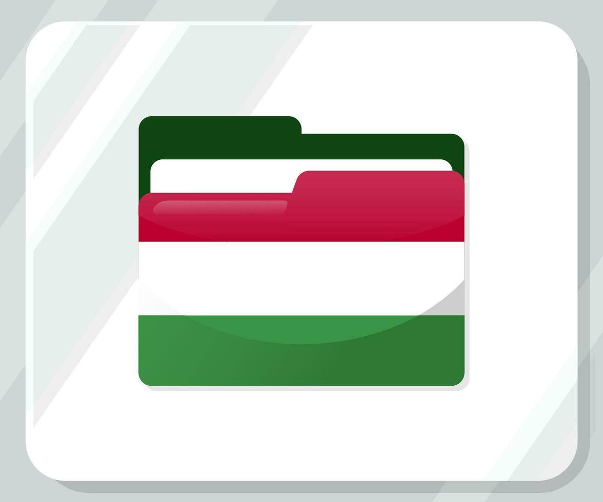 Hungría lustroso carpeta bandera icono vector