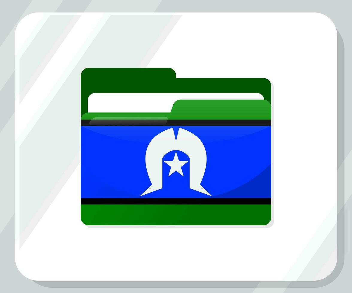 Torres Strait Islands Glossy Folder Flag Icon vector