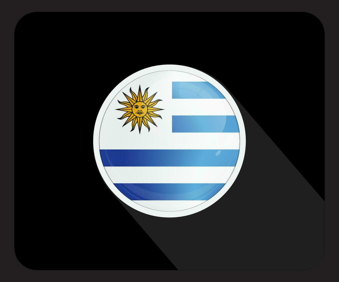 Uruguay Glossy Circle Flag Icon vector