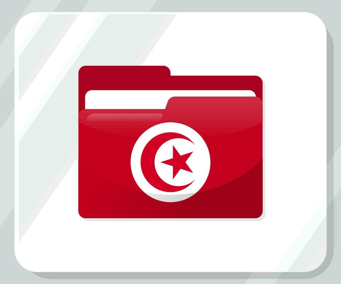 Tunisia Glossy Folder Flag Icon vector
