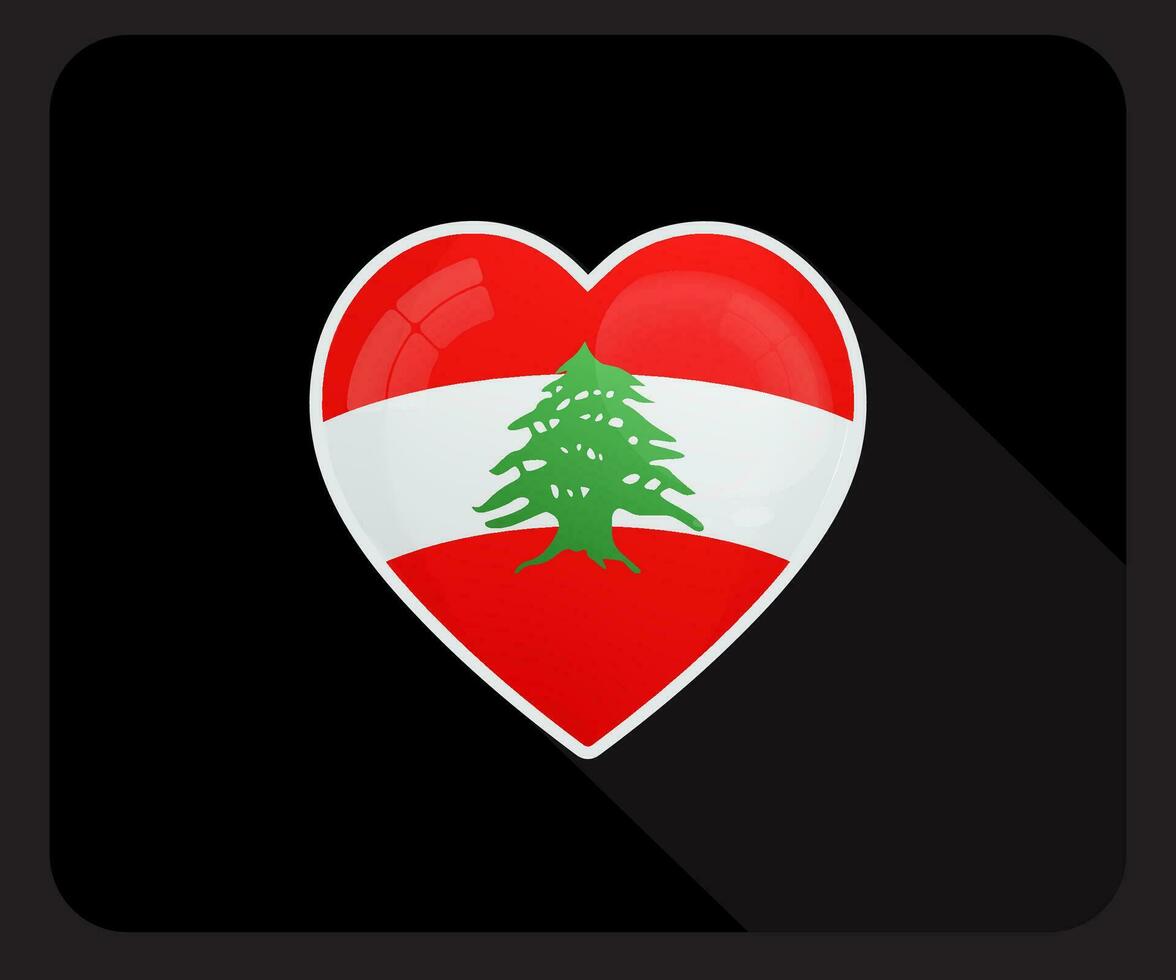 Lebanon Love Pride Flag Icon vector