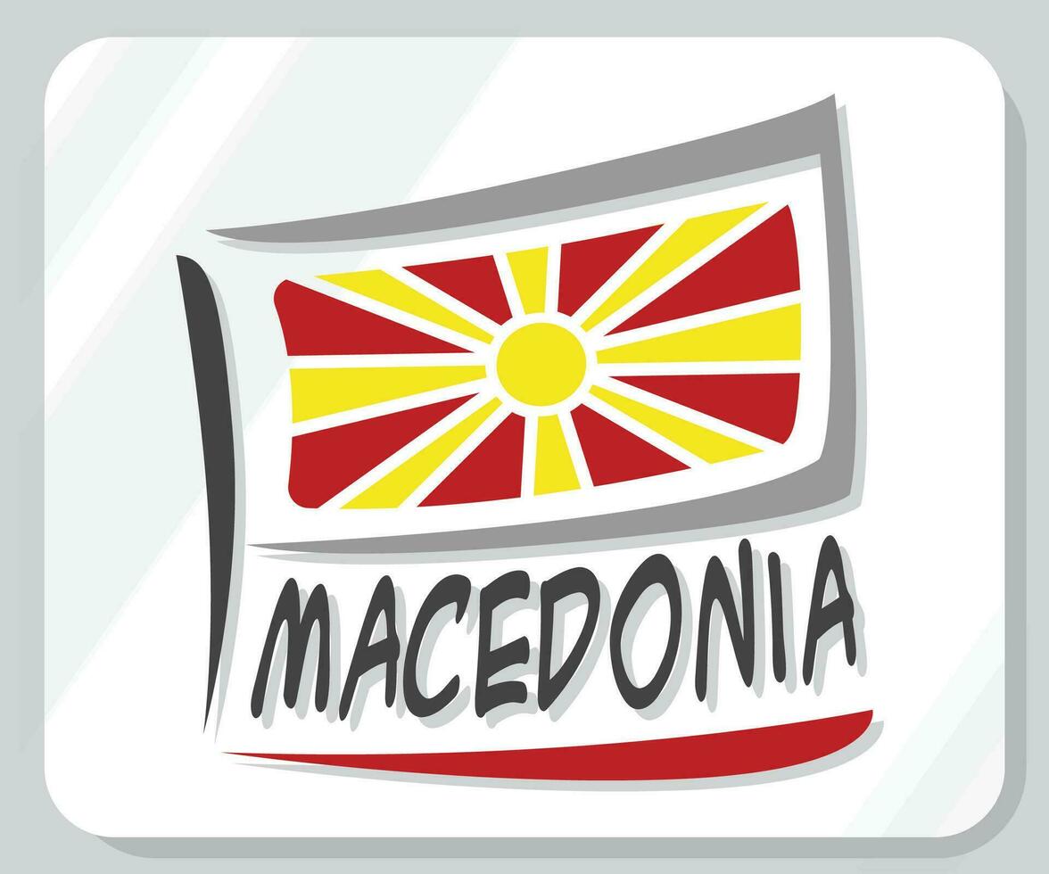 Macedonia Graphic Pride Flag Icon vector