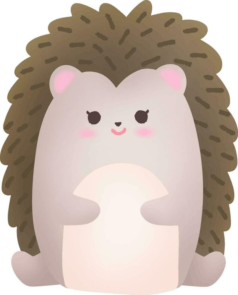 A small hedgehog was smiling happily. vector