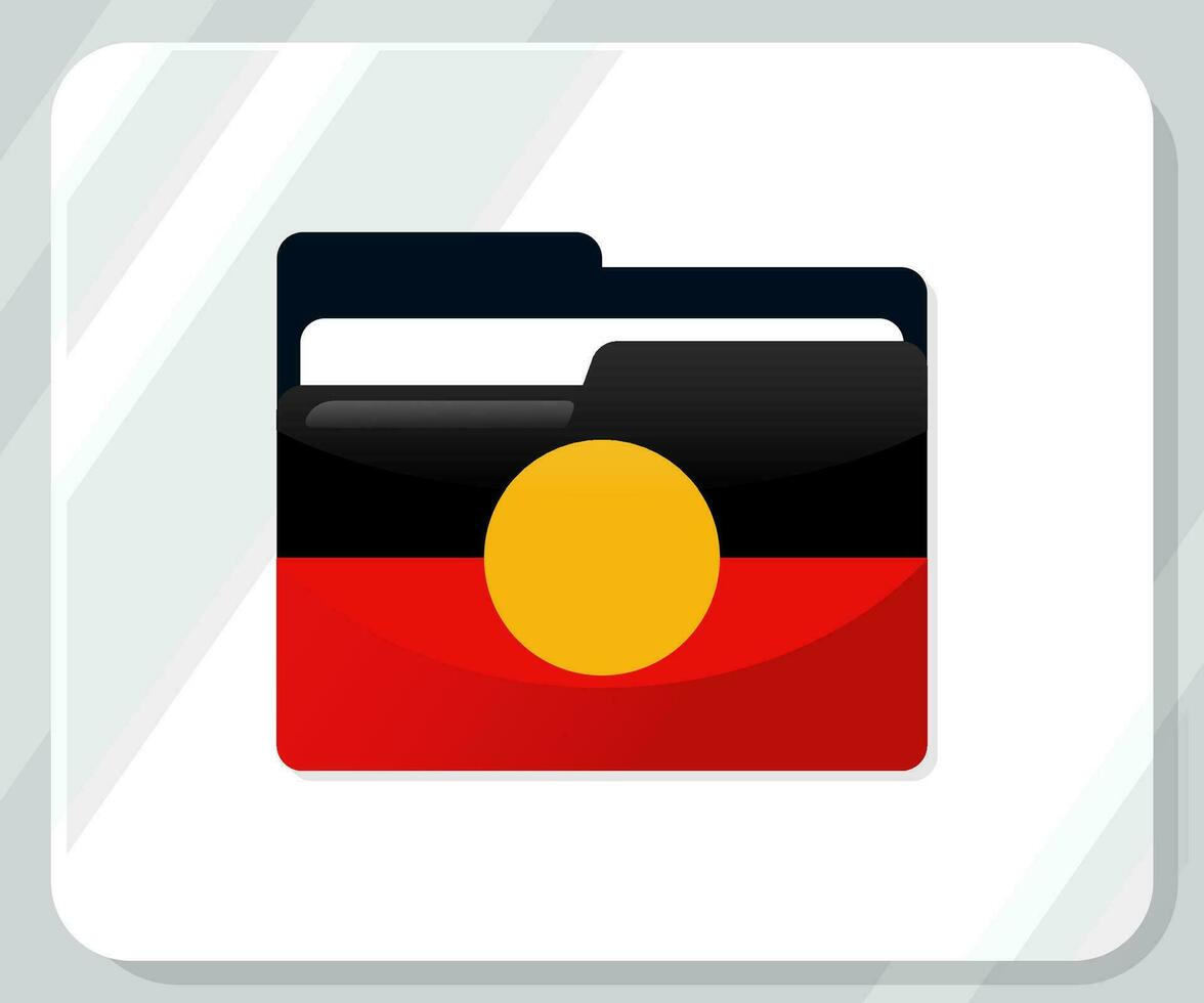 Aborigin Glossy Folder Flag Icon vector