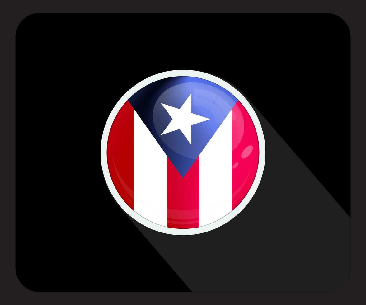 Puerto Rico Glossy Circle Flag Icon vector