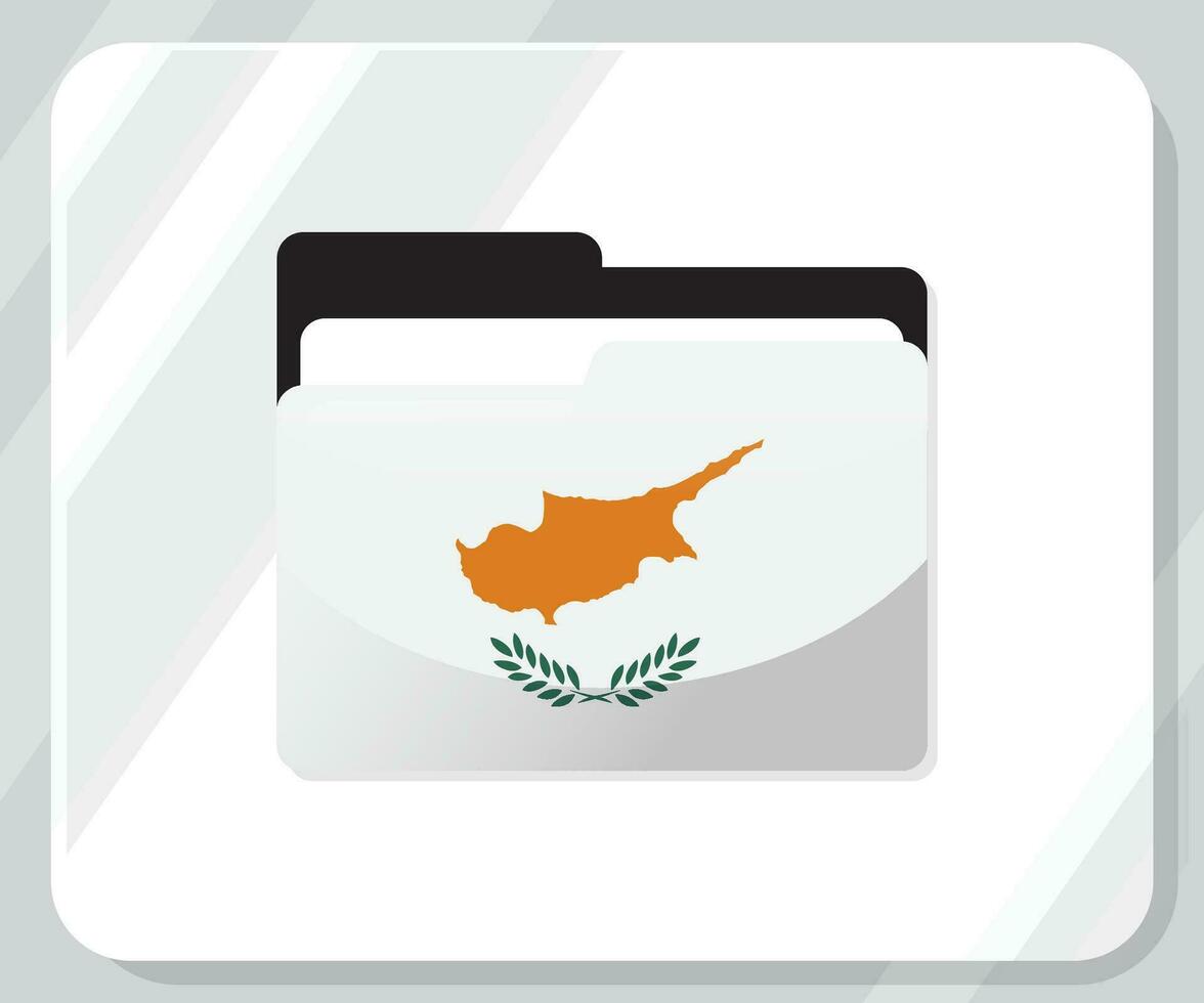 Cyprus Glossy Folder Flag Icon vector