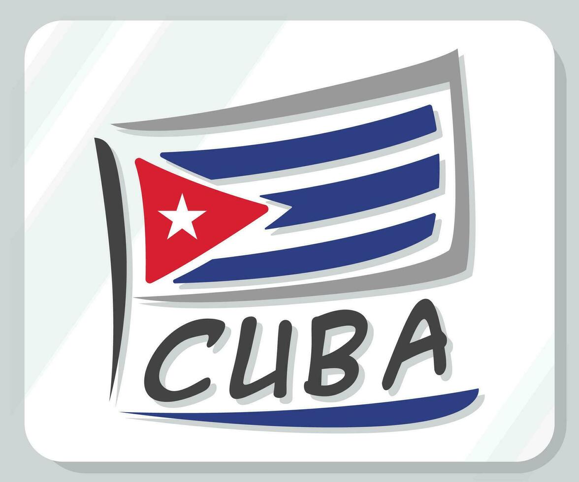 Cuba gráfico orgullo bandera icono vector