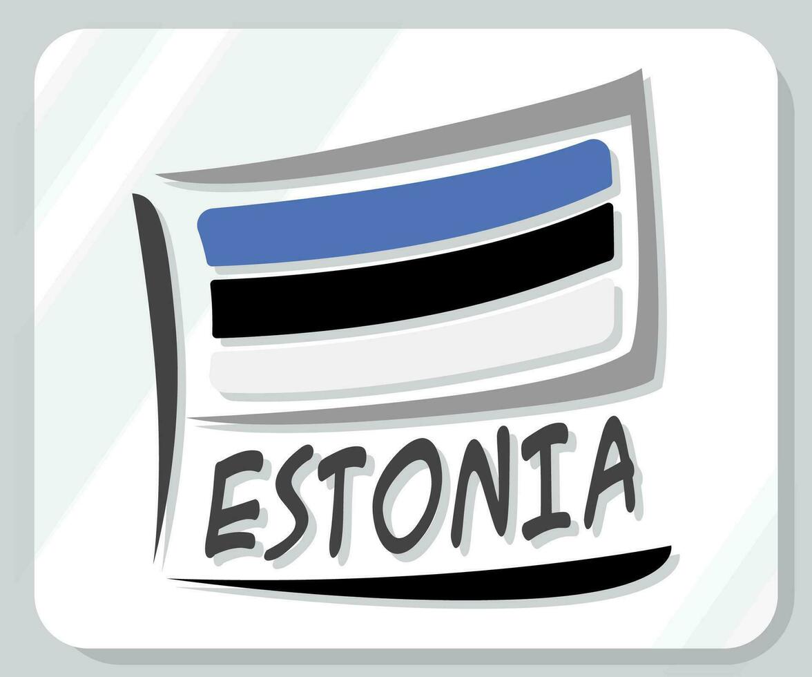 Estonia Graphic Pride Flag Icon vector