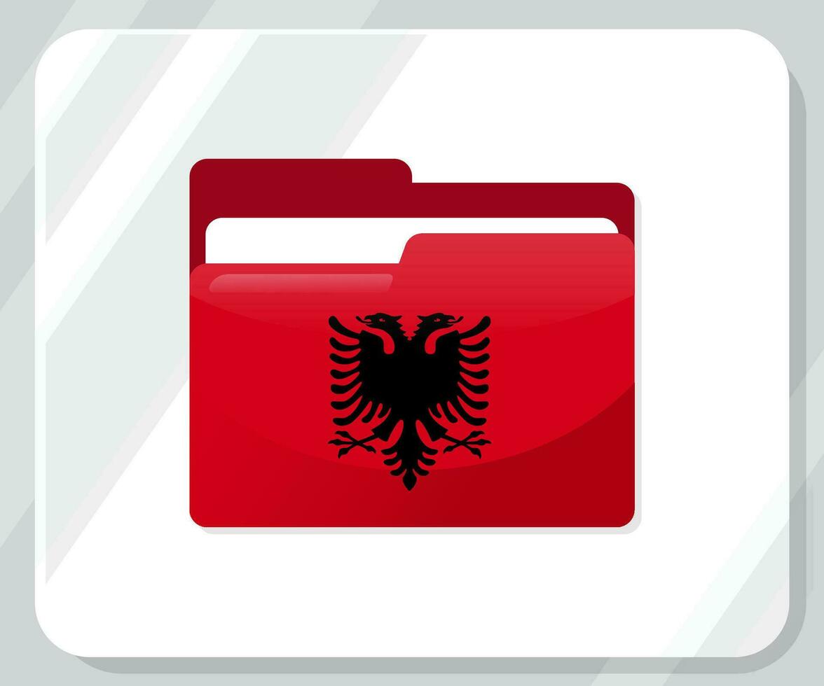 Albania lustroso carpeta bandera icono vector