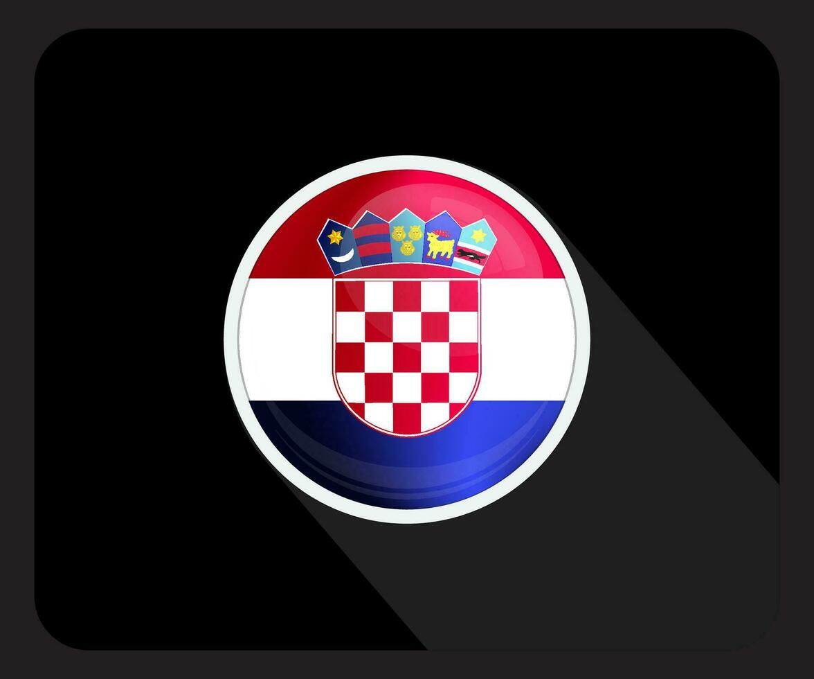 Croacia lustroso circulo bandera icono vector