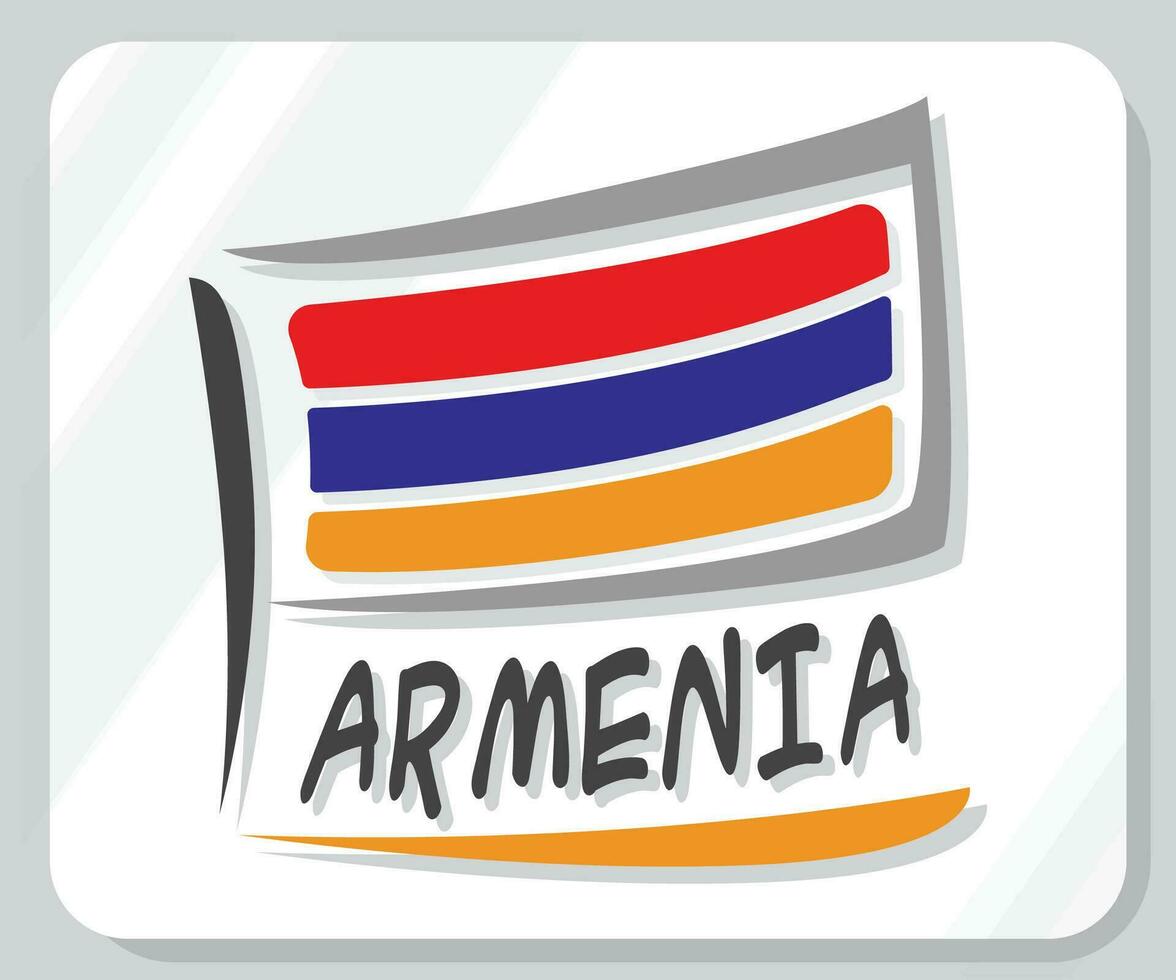 Armenia Graphic Pride Flag Icon vector