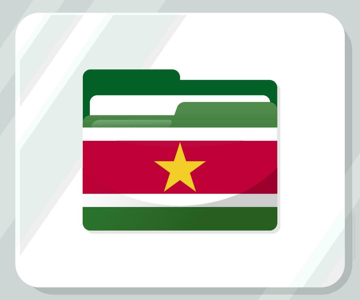 Surinam lustroso carpeta bandera icono vector