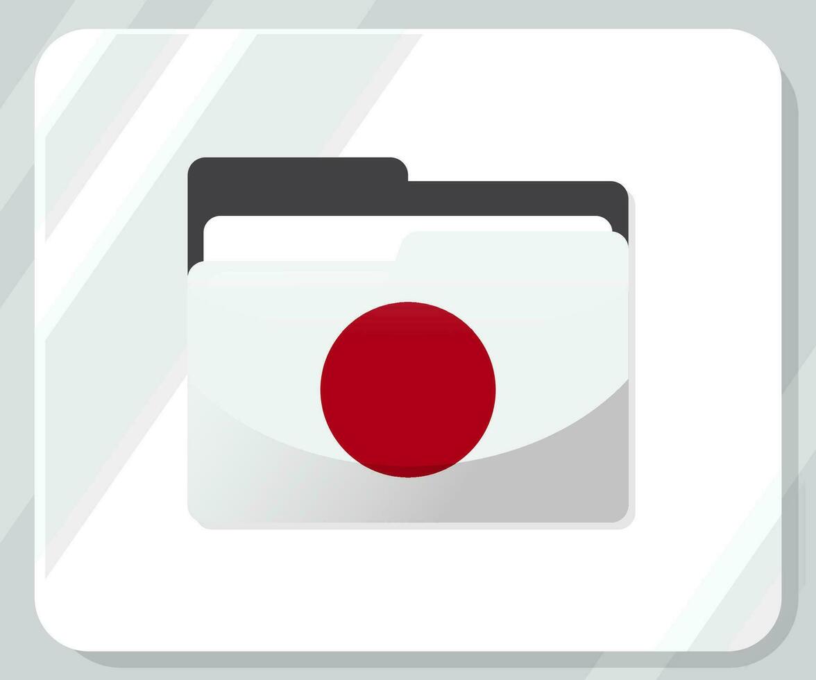 Japón lustroso carpeta bandera icono vector