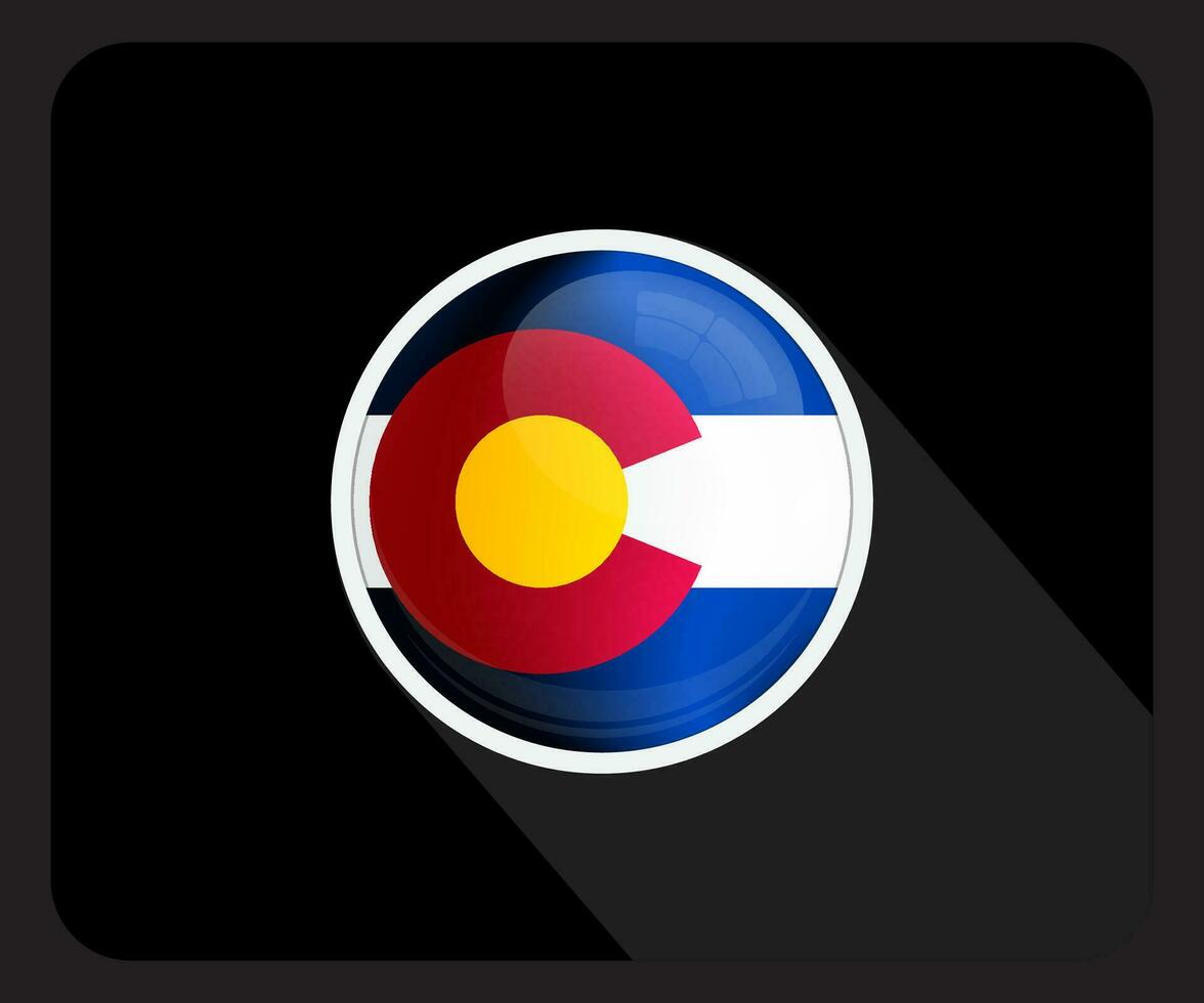 Colorado Glossy Circle Flag Icon vector