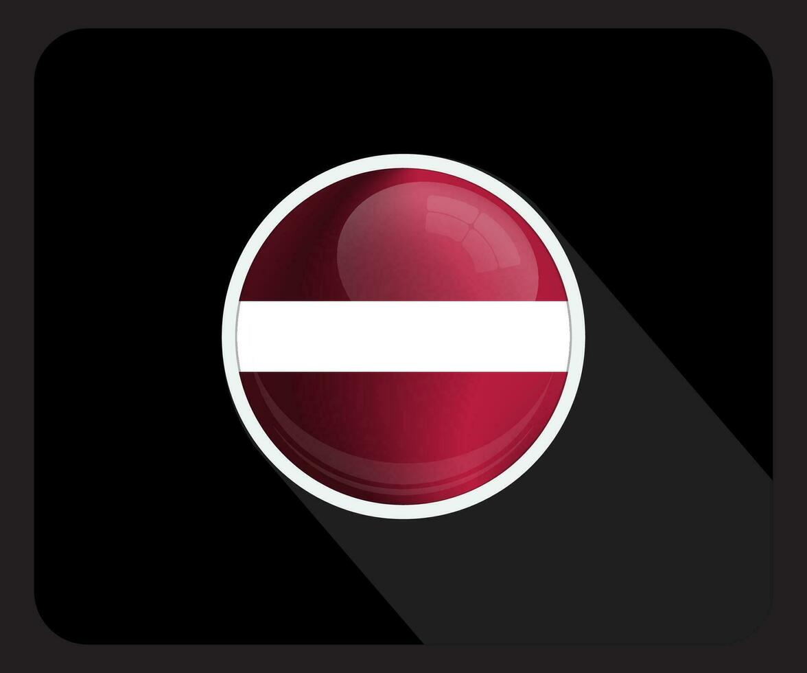 Latvia Glossy Circle Flag Icon vector