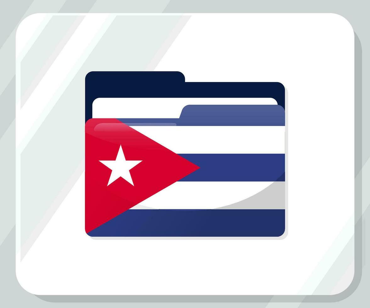 Cuba Glossy Folder Flag Icon vector