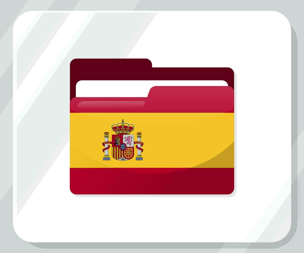 Spain Glossy Folder Flag Icon vector