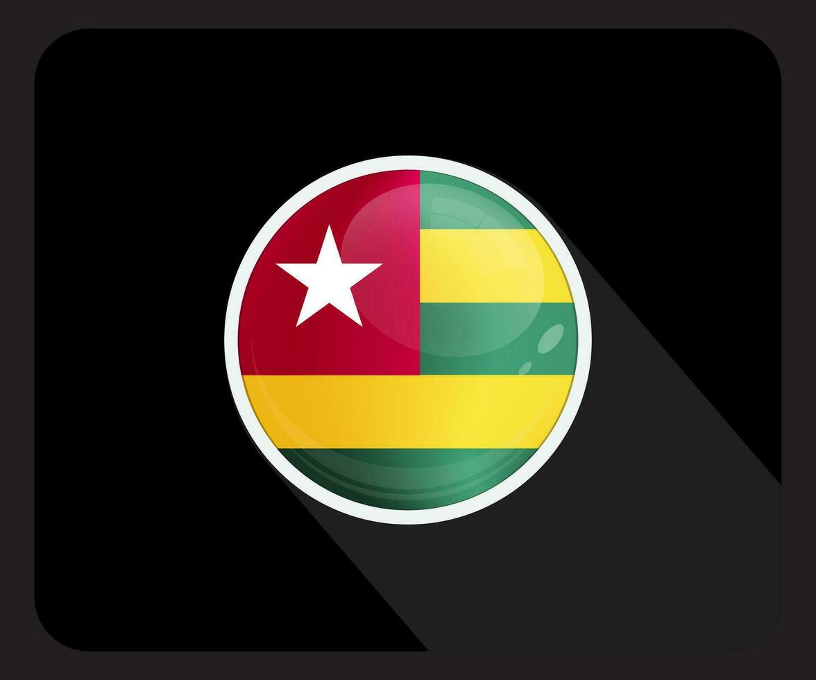 Togo Glossy Circle Flag Icon vector