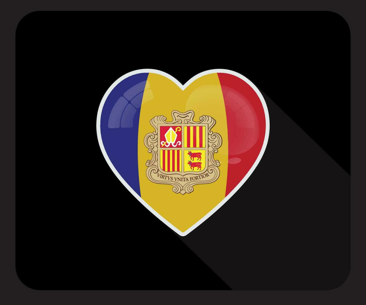 Andorra Love Pride Flag Icon vector