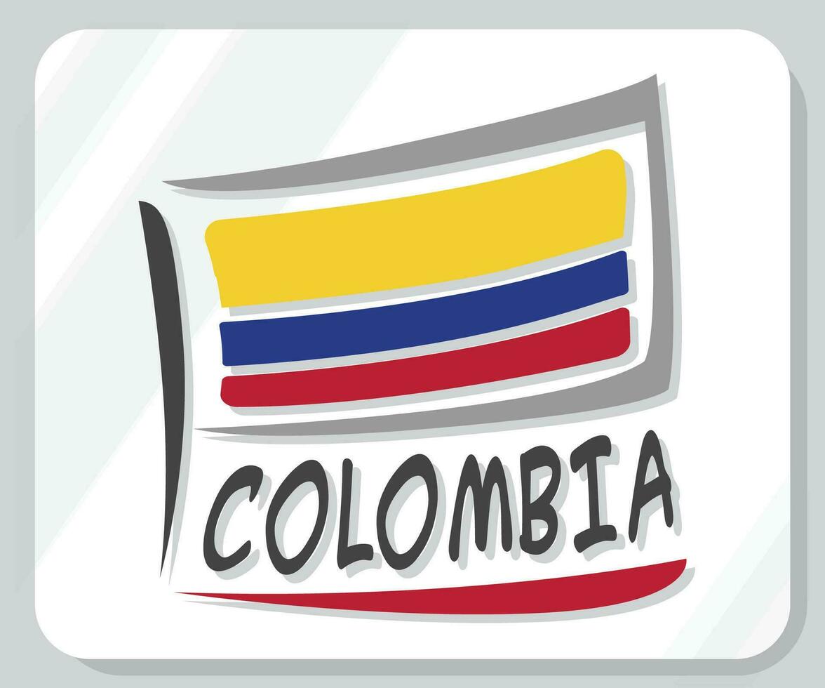 Colombia gráfico orgullo bandera icono vector