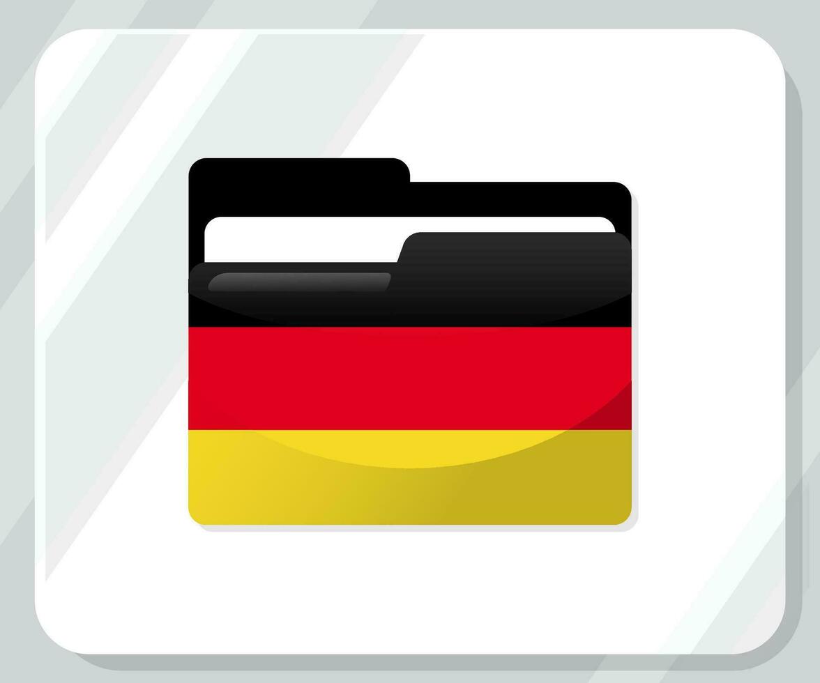 Germany Glossy Folder Flag Icon vector