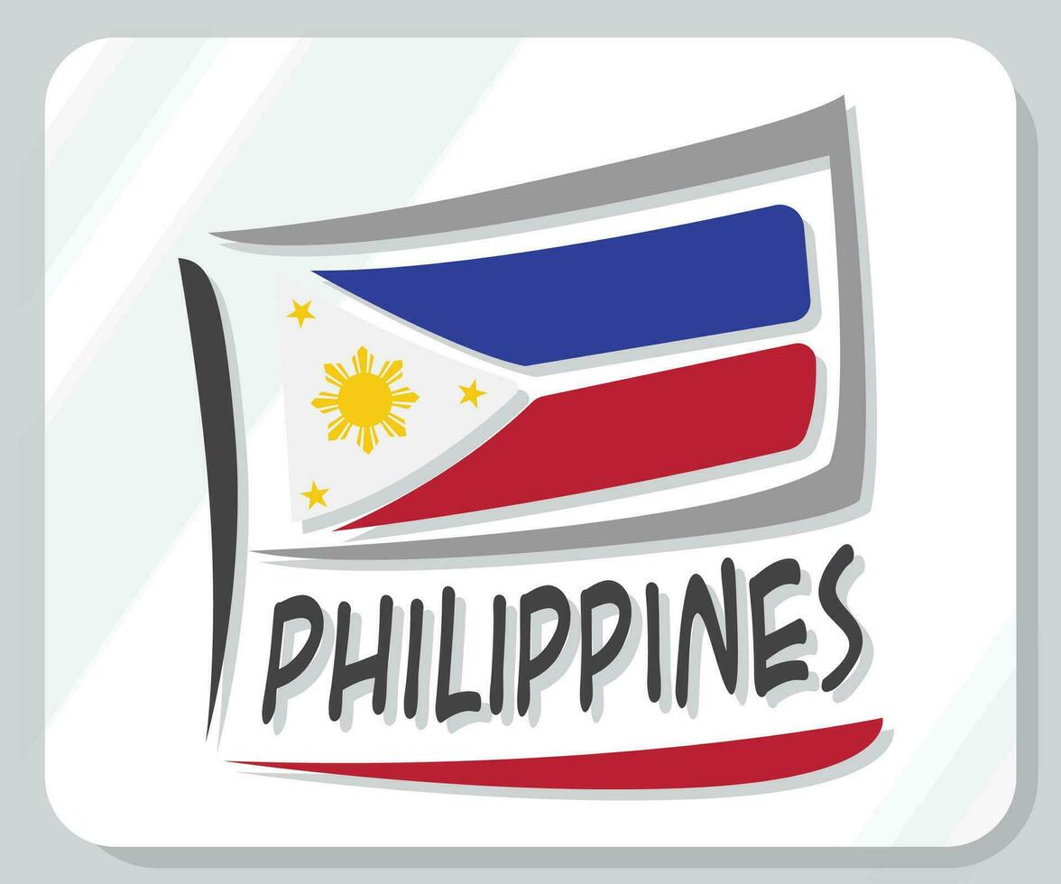 Philippines Graphic Pride Flag Icon vector