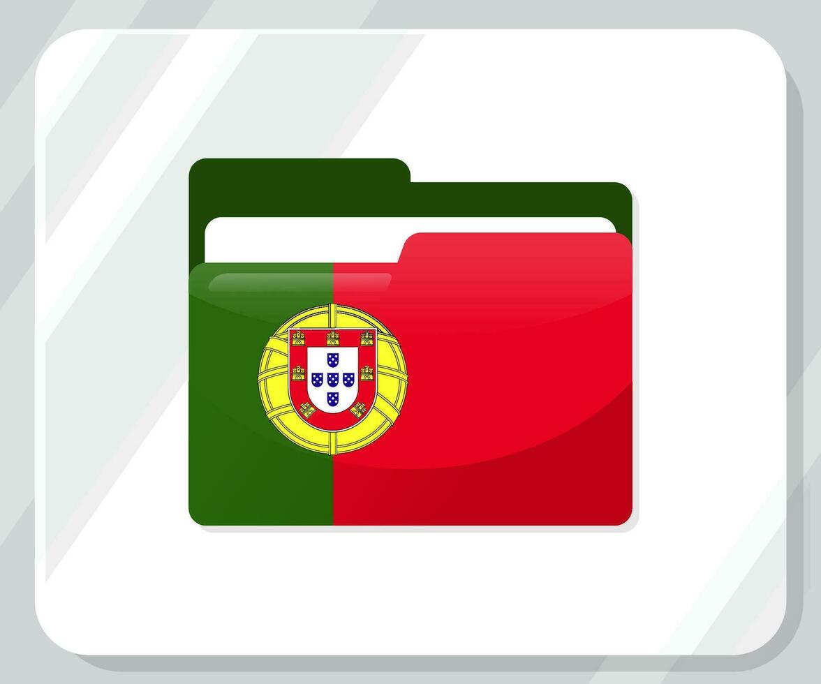 Portugal lustroso carpeta bandera icono vector