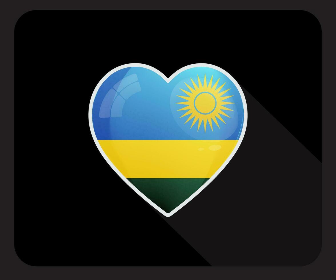 Rwanda Love Pride Flag Icon vector