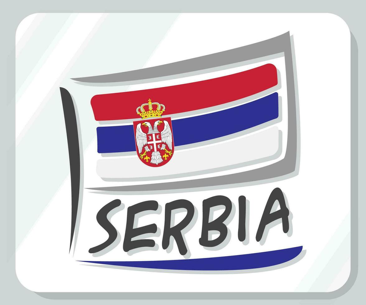 serbia gráfico orgullo bandera icono vector