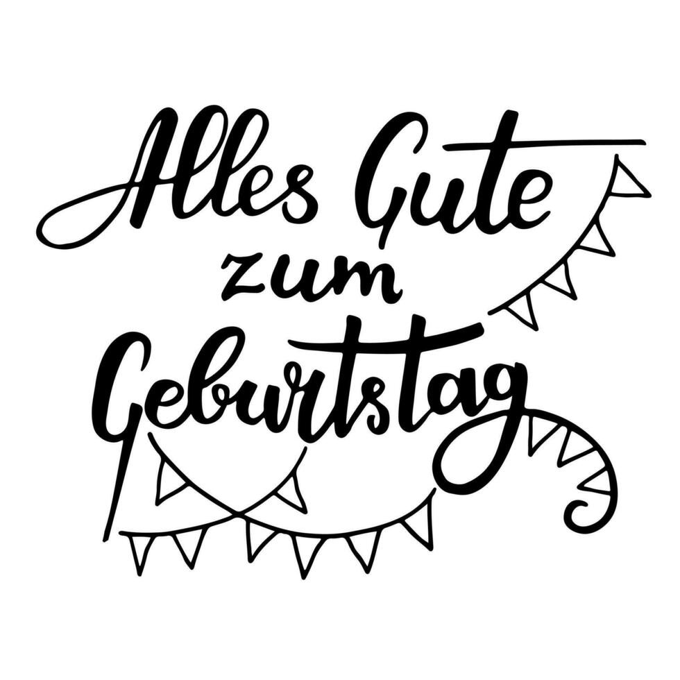 Anniversary handwritten lettering in German vector