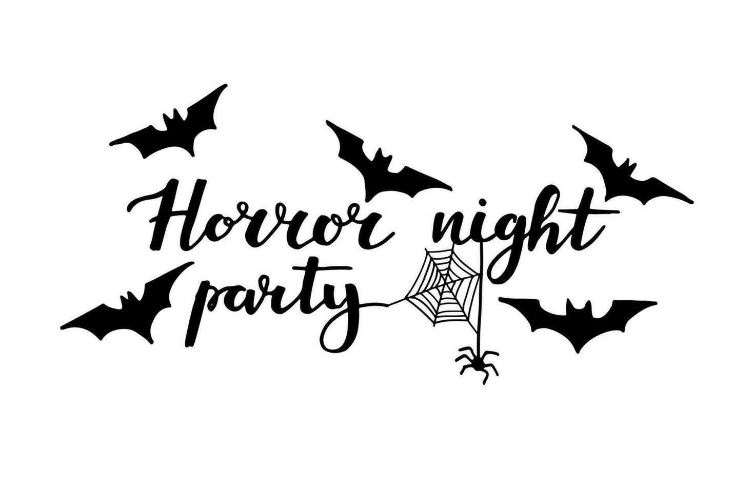 Halloween party black lettering. Vector