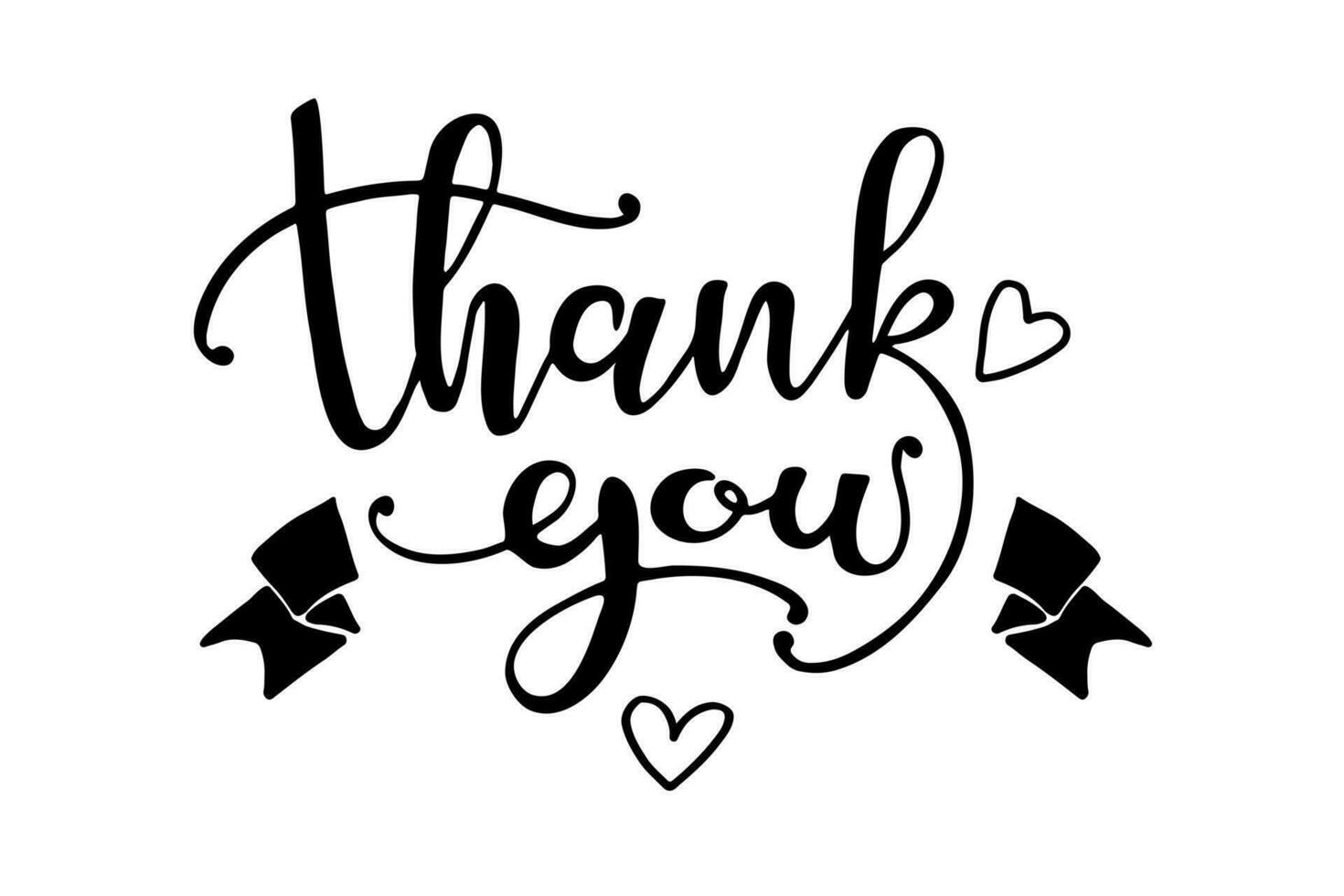 Thank You hand drawn lettering. Vector. vector