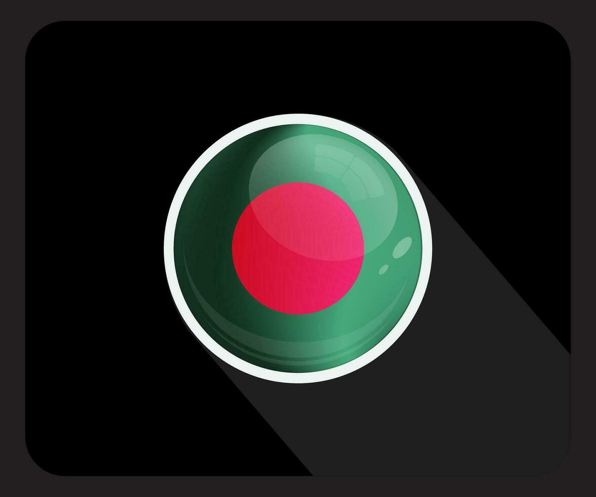 Bangladesh lustroso circulo bandera icono vector