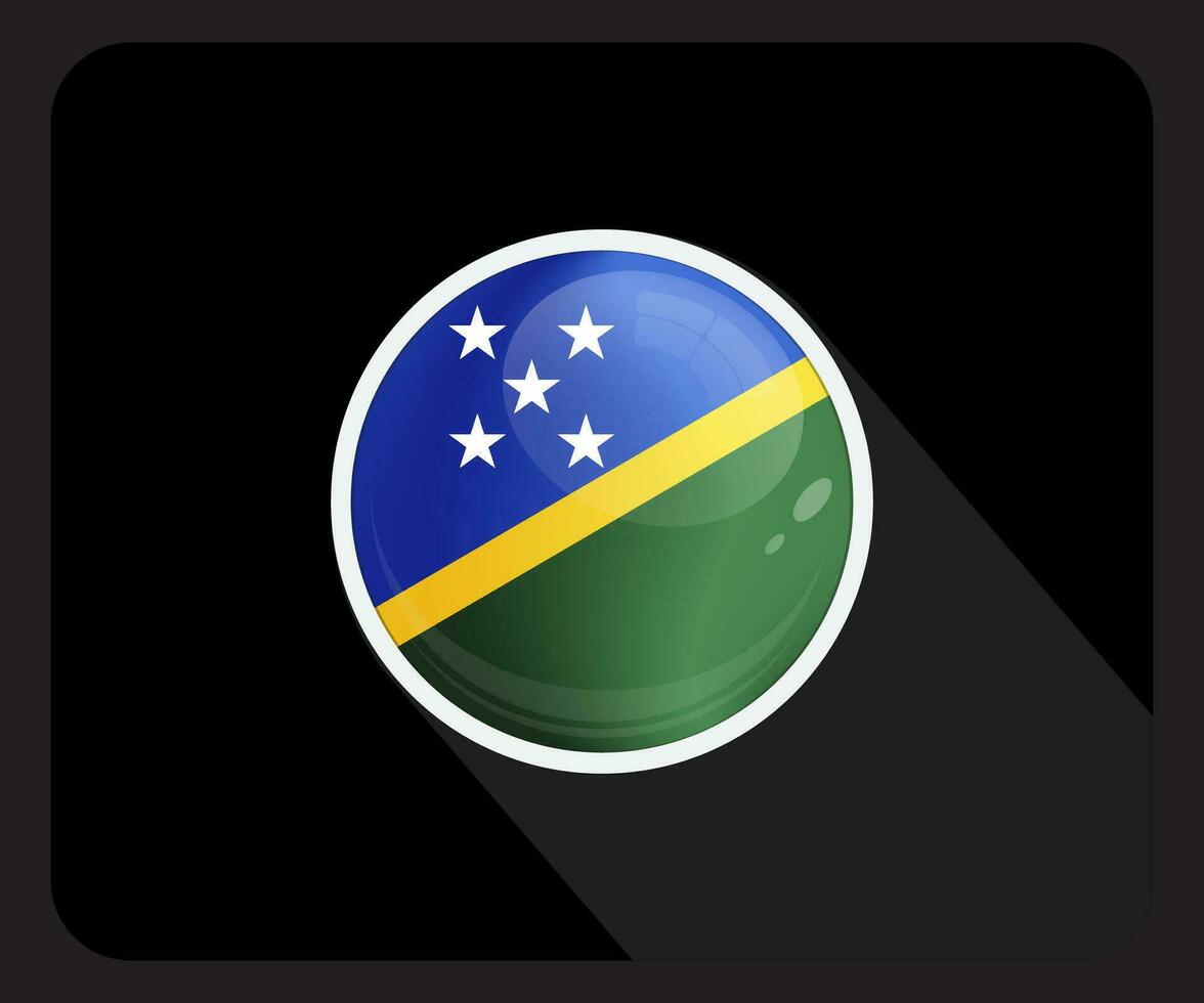 Solomon Islands Glossy Circle Flag Icon vector