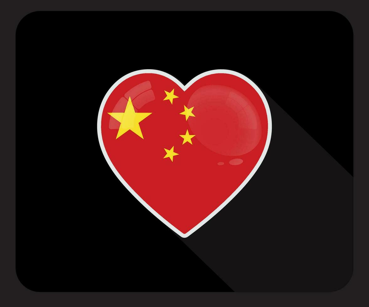 China amor orgullo bandera icono vector