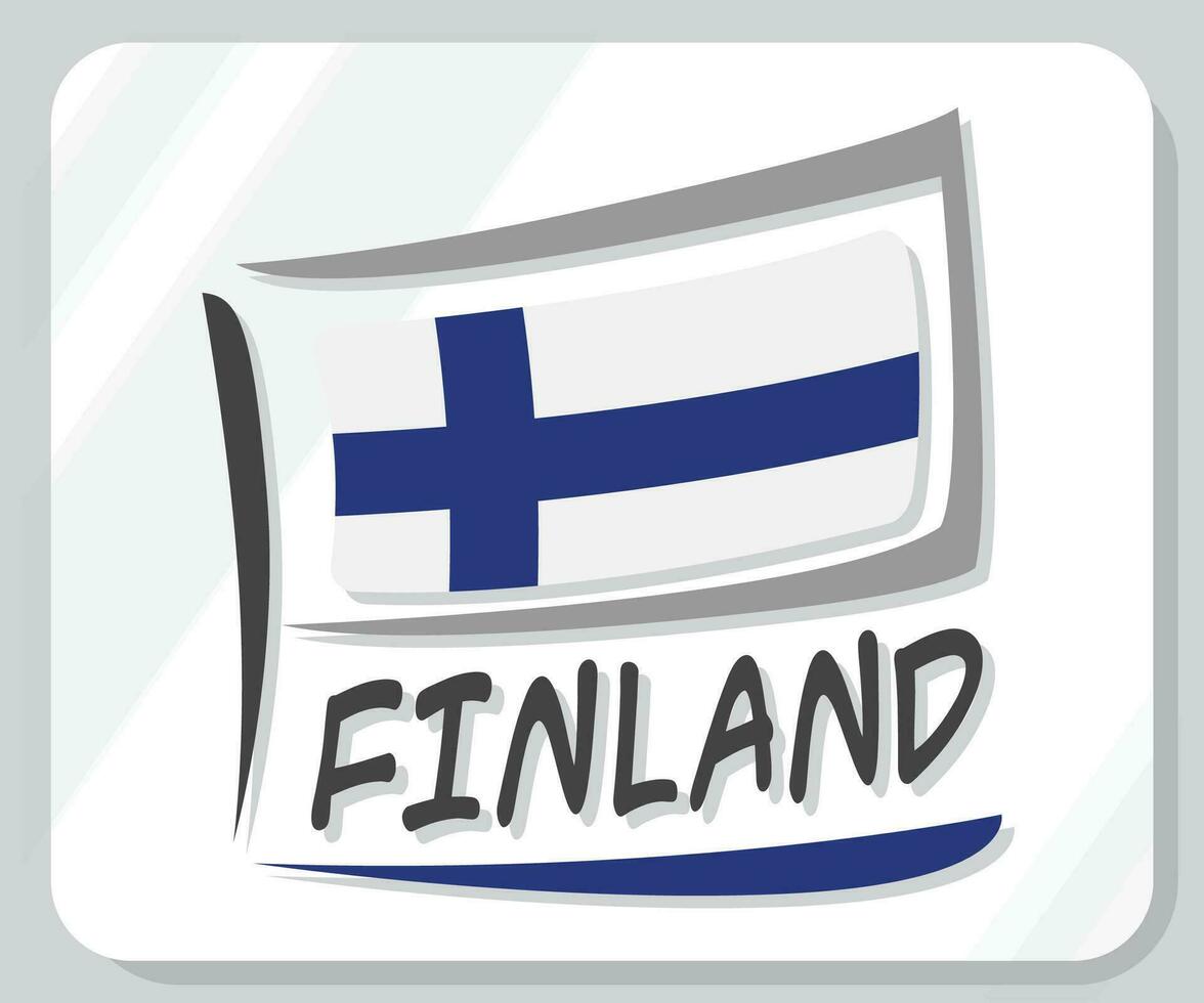 Finland Graphic Pride Flag Icon vector
