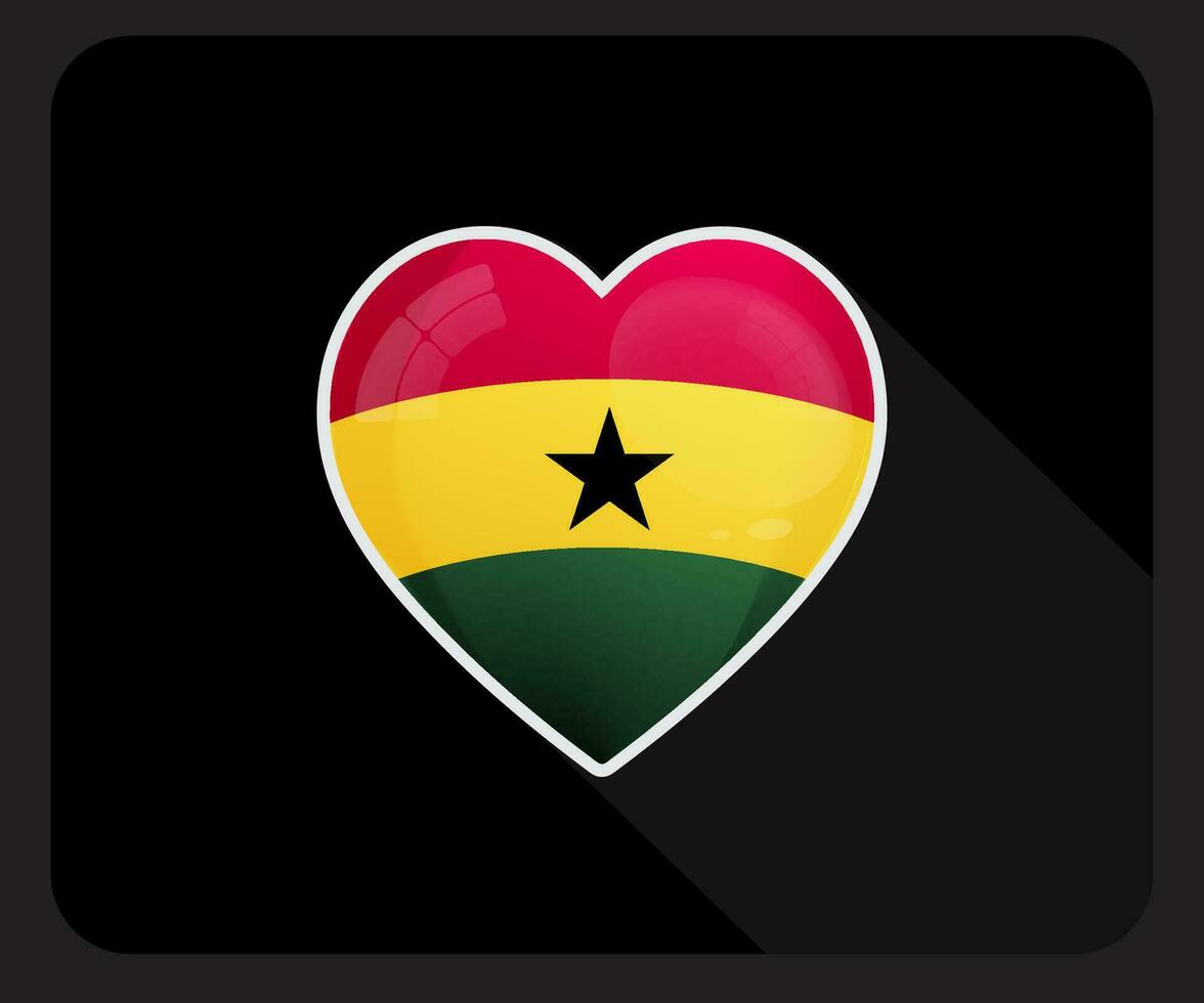 Ghana Love Pride Flag Icon vector