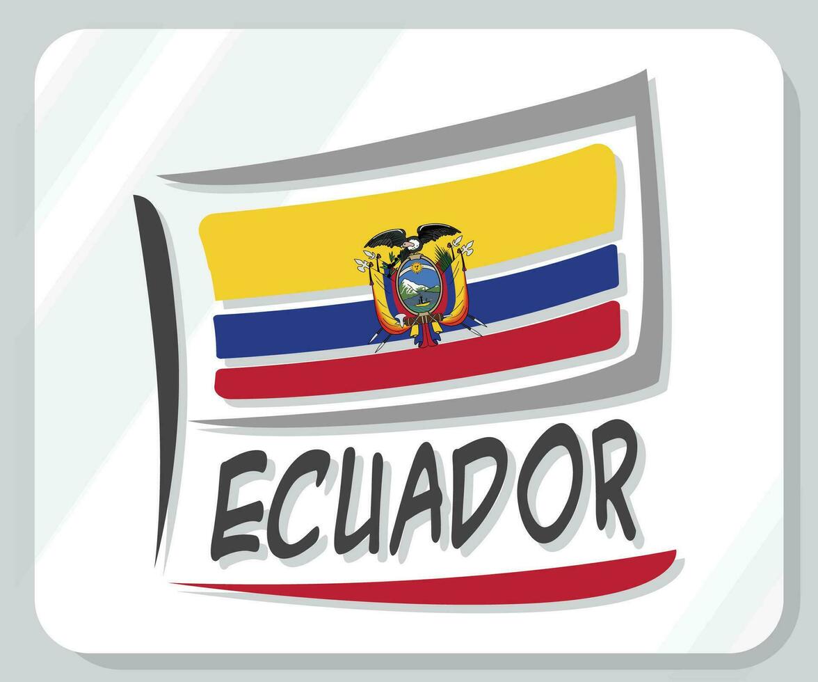 Ecuador Graphic Pride Flag Icon vector