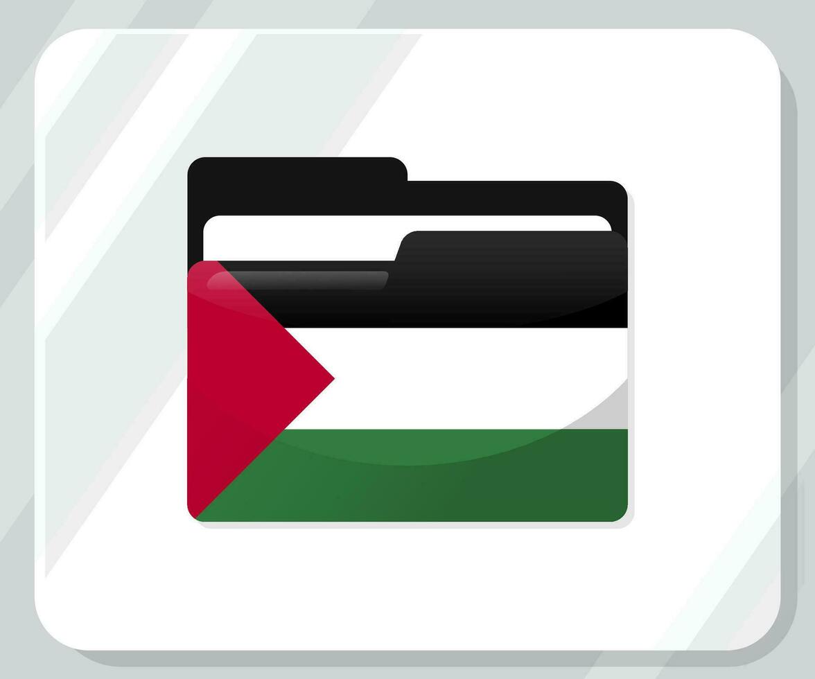 Palestina lustroso carpeta bandera icono vector