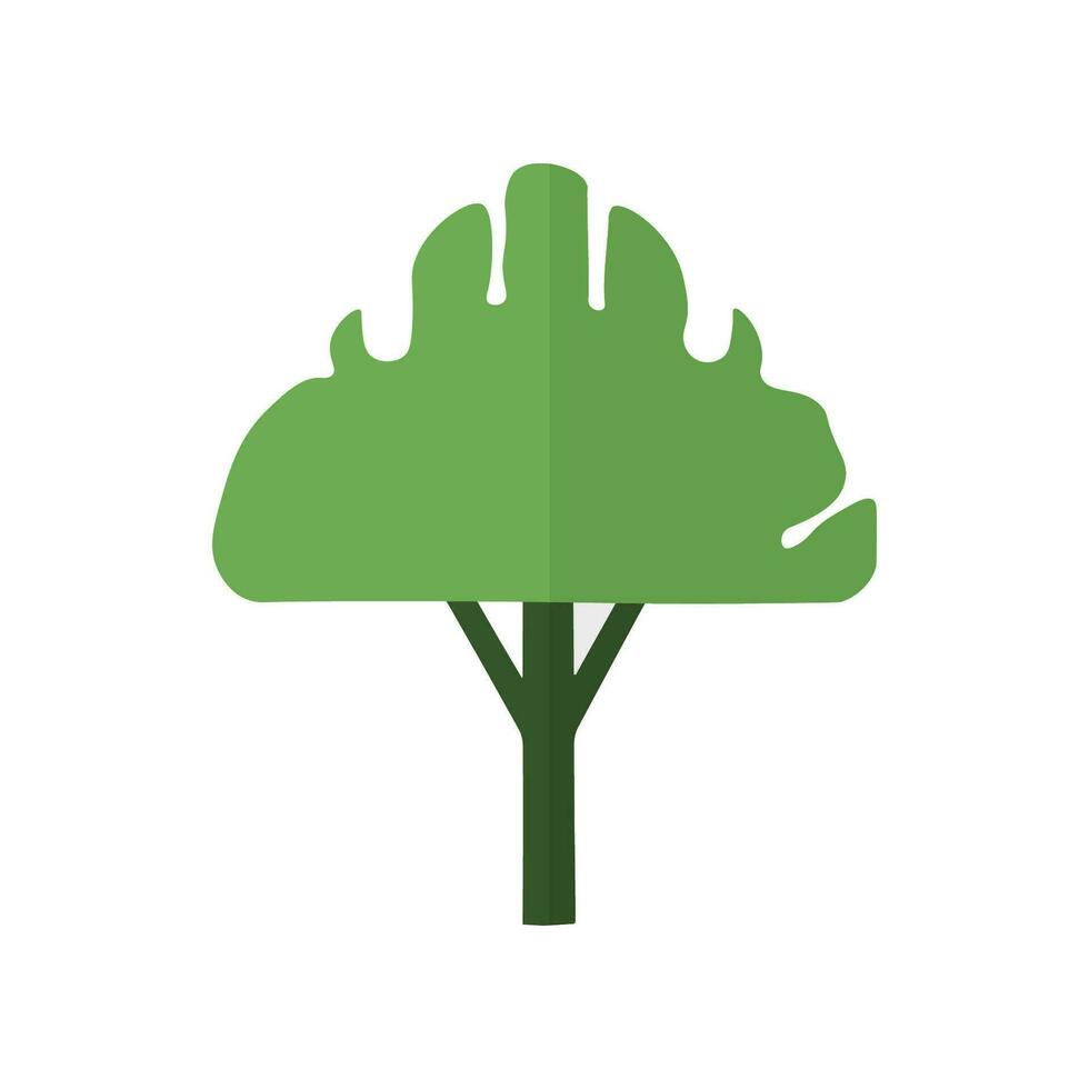 Green Tree Flat Icon as a Design Element. Suitable for infographics, books, banners and other designs vector