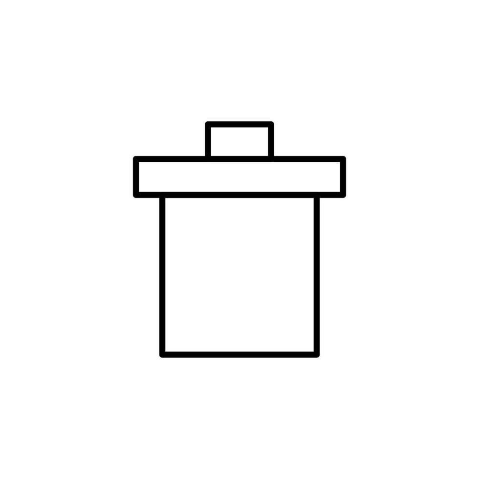 Trash Can Vector Line Sign. Perfect for web sites, books, stores, shops. Editable stroke in minimalistic outline style
