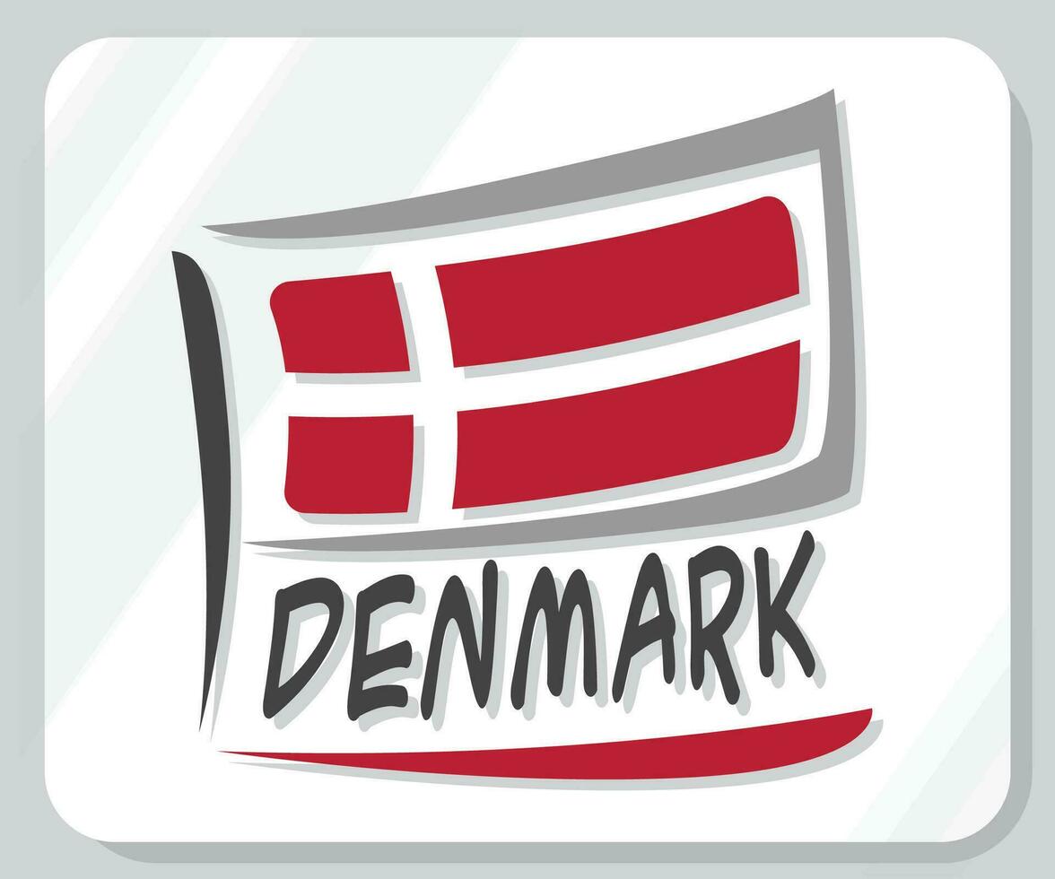 Denmark Graphic Pride Flag Icon vector