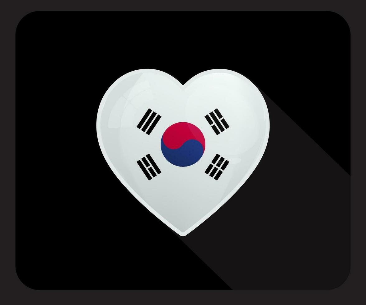 Korea Love Pride Flag Icon vector