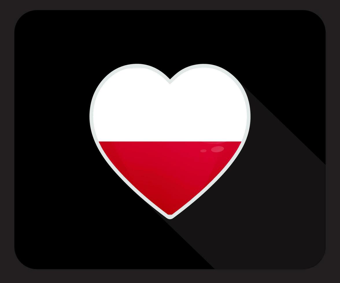 Polonia amor orgullo bandera icono vector