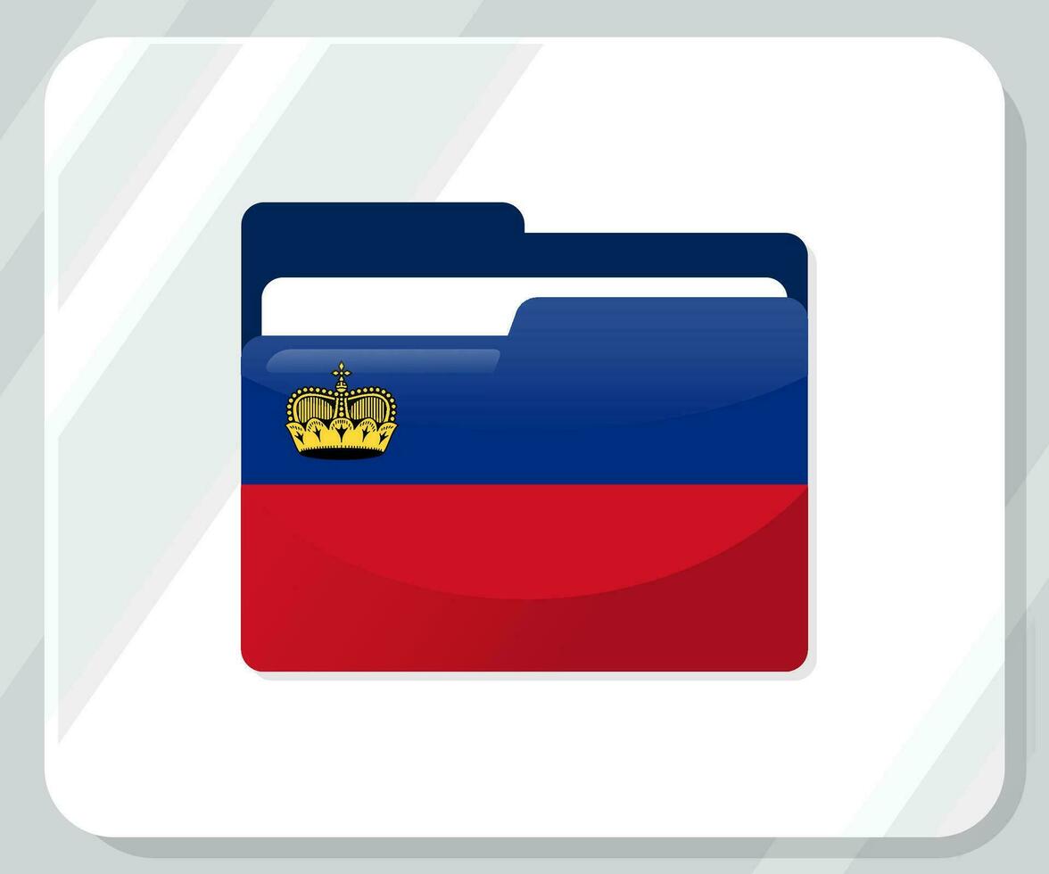 Liechtenstein Glossy Folder Flag Icon vector