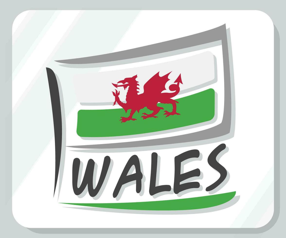 Wales Graphic Pride Flag Icon vector